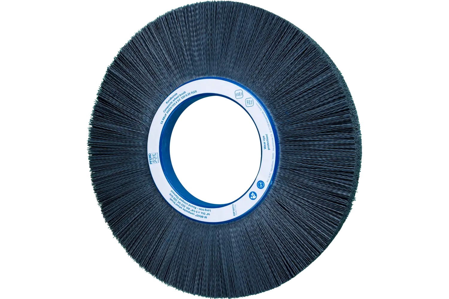 Picture of Pferd M-BRAD® Composite Wheel Brush 14" Dia. .022/320 Grit SiC 5-1/4" Arbor